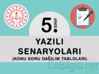 MEB 5. Sınıf Yazılı senaryoları konu dağılım tabloları