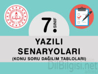 MEB 7. Sınıf Yazılı senaryoları konu dağılım tabloları