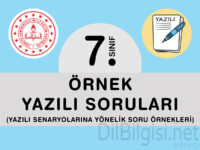 7. Sınıf örnek yazılı soru kitapçıkları ve çözümleri